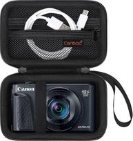 "Canboc" dėklas skaitmeniniam fotoaparatui "Canon PowerShot SX740 SX740 SX730 SX720 SX620 V1 G7X", "Point and Shoot Vlogging" fotoaparato krepšys, užtrauktuko formos tinklinis krepšys, kuriame telpa USB kabelis, baterijos, juodas