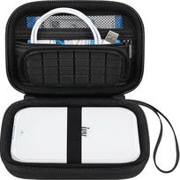 "Canboc" kietasis dėklas, skirtas "Canon Ivy 2 Mini/Canon Ivy Mini Photo Printer" mobiliajam belaidžiam "Bluetooth" momentinių fotoaparatų spausdintuvui, užtrauktuko formos tinklinis krepšys, tinkamas fotopopieriaus kabeliui, juodas + juodas