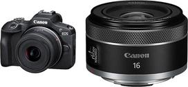 "Canon EOS R100 18-45 Kit + RF 16 mm F2.8 STM - Skaitmeninis fotoaparatas - Juodas