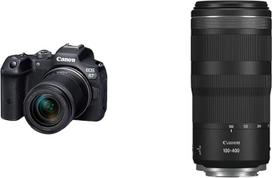 "Canon EOS R7" fotoaparatas beveidrodis fotoaparatas + RF-S 18-150mm F3.5-6.3 yra STM objektyvas ir objektyvas RF 100-400mm F5.6-8 yra USM superteleobjektyvas