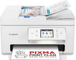 "Canon PIXMA TS7750i" daugiafunkcinis rašalinis spausdintuvas "4-in-1", spausdinimas, kopijavimas, nuskaitymas, faksas, A4, 6,7 cm jutiklinis, "Wi-Fi", 35 lapų ADF, 2 popieriaus dėklai, suderinamas su "Pixma" spausdinimo planu "Subscription"), baltas