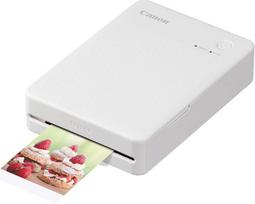 "Canon SELPHY QX20" mobilusis nuotraukų spausdintuvas - spausdinkite tiesiai iš išmaniojo telefono per "Wi-Fi". Sublimacinis spausdinimas, 2 dydžių lipdukų popierius ir įkrovimas per USB-C - baltas (be spalvos/popieriaus)
