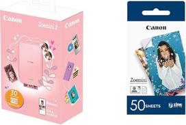 "Canon Zoemini 2" mini nuotraukų spausdintuvas Mobilus nešiojamasis kelioninis kišeninis spausdinimo rinkinys ir ZP-2030 originalus cinko fotopopierius 50 lapų "Zoemini" momentinis fotoaparatas / nuotraukų spausdintuvas