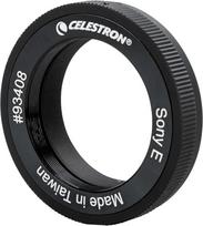 "Celestron" 93408 "Sony E" laikiklio T žiedas su 42 mm skersmens sriegiu - skirtas žemės ir dangaus vaizdams, suderinamas su "Sony E-Mount" beveidrodžiais fotoaparatais ir "Celestron" T adapteriais, juodas
