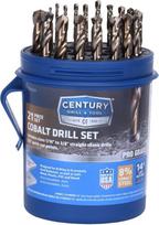 "Century Drill and Tool" 26121 Kobalto greitapjovio plieno grąžtų rinkinys, 21 dalis