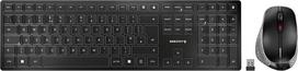 "Cherry DW 9500 Slim" belaidės klaviatūros ir pelės rinkinys, JK išdėstymas (QWERTY), "Bluetooth" arba 2,4 GHz radijo ryšys, ergonomiška dešiniarankė pelė, juoda/pilka