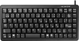 "Cherry G84-4100" kompaktiška klaviatūra USB prancūziško AZERTY formato 86 klavišų PS/2 per adapterį), juoda