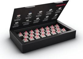 "CHERRY MX RGB Silent Red" jungiklių rinkinys, 23 mechaniniai klaviatūros jungikliai, skirti "pasidaryk pats", "Hot Swap" arba žaidimų klaviatūrai, linijinis jungiklis be spragtelėjimų, sklandus ir tylus