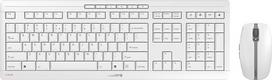 "CHERRY Stream Desktop Recharge" belaidės klaviatūros pelės rinkinys, ES išdėstymas (QWERTY), 2,4 GHz radijo ryšys, tylus klavišų paspaudimas, įkraunamas, baltos/pilkos spalvos