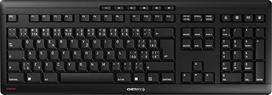"CHERRY Stream" belaidė klaviatūra, čekiškas/slovakiškas išdėstymas (QWERTZ/QWERTY), 2,4 GHz belaidis ryšys, tylūs klavišai, maitinama iš baterijos, juoda
