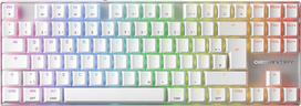 "Cherry XTRFY MX 8.2 Pro TMR Wireless" - magnetinė mechaninė TKL žaidimų klaviatūra, pritaikomi "Cherry MK Crystal TMR" jungikliai, PBT, "Hot-Swap", "RapidTrigger", "SnapKey/SOCD", 8KHz, DE išdėstymas QWERTZ, balta