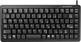 "Cherry" USB/PS2 laidinė mini kompaktiška klaviatūra - juoda (vokiškas išdėstymas)