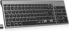 "cimetech" ergonominė belaidė klaviatūra plokščiais klavišais 2,4 GHz belaidė klaviatūra Mini belaidė klaviatūra QWERTZ išdėstymas 10 m atstumas, suderinama su kompiuteriu, staliniu kompiuteriu, nešiojamuoju kompiuteriu, nešiojamuoju kompiuteriu (plona, p