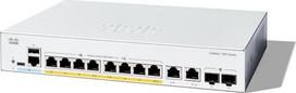 "Cisco Catalyst 1300-8P-E-2G" valdomas komutatorius, 8 prievadų GE, PoE, EXT. PS, 2 x 1-GE Combo, ribota apsauga (C1300-8P-E-2G)