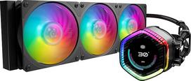 "Cooler Master MasterLiquid 360 Ion" CPU aušinimas vandeniu - 2,1" LCD ekranas, AIO aušinimo vandeniu sistema, "Gen X" dviejų kamerų siurblys, "Mobius 120P ARGB" ventiliatorius, adresuojamas "Gen 2 RGB", LGA1700 ir AM5 laikikliai