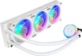 "Cooler Master MasterLiquid PL360 Flux" CPU aušintuvas - AIO aušinimas vandeniu su 3 x 120 mm ventiliatoriais, 360 mm aušintuvu ir ARGB valdikliu (2-oji karta) - suderinamas su AMD ir "Intel", baltas