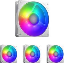 "Cooler Master Mobius 120P ARGB Fan White Edition" - 120 mm ARG ventiliatorius su žiedo formos mentėmis (PWM), "Loop Dynamic Bearing System" (maks. 75,2 CFM, 3,63 mmH2O, 30 dBA), nuožulnus "Air Focus" rėmelis