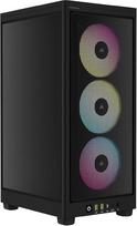 "Corsair iCUE 2000D RGB Airflow" kompiuterio korpusas "Mini ITX" - forma "Mini-ITX" - plieninės plokštės - 3 x "Slim AF120 RGB" - "iCUE Lighting Node Core" valdiklis - juodas