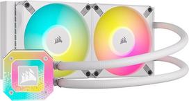 "Corsair iCUE H100i ELITE CAPELLIX XT" skystojo procesoriaus aušintuvas - du AF120 RGB Elite ventiliatoriai - 240 mm radiatorius - "Intel LGA 1700", 1200, 115X, 2066, AMD AM5, AM4 - su "iCUE COMMANDER CORE" - baltos spalvos