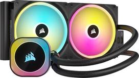 "Corsair iCUE LINK H115i RGB" skystojo procesoriaus aušintuvas - 280 mm AIO - QX140 RGB ventiliatorius - tinka "Intel LGA 1700", AMD AM5 - pridedamas "iCUE LINK" sistemos koncentratorius - juodas
