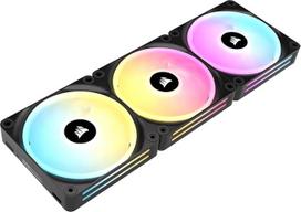 "Corsair iCUE LINK QX120 RGB" 120 mm magnetinio kupolo RGB ventiliatoriaus trigubo ventiliatoriaus pradinis rinkinys su "iCUE LINK" sistemos koncentratoriumi - juodas