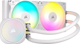 "Corsair Nautilus 240 RS ARGB CPU aušintuvas - 240 mm AIO - mažas triukšmas - tiesioginė pagrindinės plokštės jungtis - "Intel LGA 1851/1700", AMD AM5/AM4 - 2X RS120 ARGB ventiliatoriai - baltos spalvos