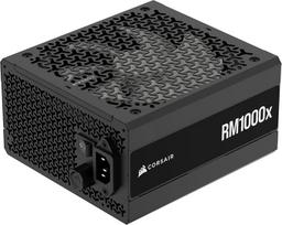 "Corsair RM1000x" visiškai modulinis ATX maitinimo šaltinis, mažo triukšmo lygio, atitinkantis ATX 3.1 standartą, palaiko PCIe 5.1, "Cybenetics Gold" efektyvumas, 12 V jungtis 2x6, juodas