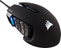 "CORSAIR SCIMITAR RGB ELITE" laidinė MOBA/MMO žaidimų pelė - 18 000 DPI - 17 programuojamų mygtukų - suderinama su "iCUE" - PC, "Mac", PS5, PS4, "Xbox" - juoda