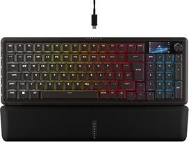 "Corsair Vanguard 96" laidinė mechaninė žaidimų klaviatūra - 96 % išdėstymas, MLX plazminis linijinis jungiklis, 8000 Hz apklausa, LCD ekranas, virtualiojo srauto deklas, G klavišai, SOCD Flashtap, QWERTZ DE - juoda