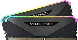 "Corsair Vengeance RGB RT" 32GB (2x16GB) DDR4 iki 3200MHz C16 atmintis (dinaminis RGB apšvietimas, optimizuota AMD 300/400/500 serijai, suderinama su "Intel" 300/400/500 serija), juoda
