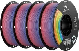 "Creality" spalvinis gradientas PLA gija 1,75 mm, "Rainbow Ender PLA+", 4 kg ritė, matmenų tikslumas ± 0,02 mm - idealiai tinka 3D spausdintuvams K1 K2 Ender Hi