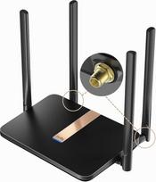 "Cudy AC1200" atrakintas 4G LTE modemas maršrutizatorius su SIM kortelės lizdu, 1200Mbps "Mesh WiFi", keičiamomis mobiliojo ryšio antenomis, SMA, DDNS, VPN, "Cloudflare", LT500D su keičiamomis antenomis