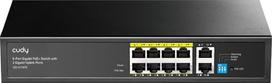 "Cudy GS1010PE" 8 prievadų Gigabit Poe komutatorius, 120 W, 2 Gigabit Uplink prievadai, 802.3at/af, Plug and Play