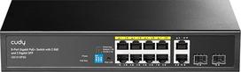 "Cudy" 8 Gigabit Ethernet nevaldomas PoE+ komutatorius, 120 W, 8 Gigabit PoE+ prievadai, 2 SFP, 2 Uplink prievadai, VLAN/išplėstinis režimas, 802.3af/at, GS1010PS2