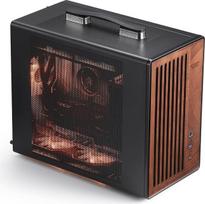 "darkFlash WD200(2025) Portable Micro ATX kompiuterio korpuso rankena, 1 ARGB PWM ventiliatorius, riešutmedžio mediena, C tipo, palaiko 240 mm AIO vandens aušinimą, H165 mm aušintuvas, paprastas kompaktiškas stalinis korpusas (juodas)