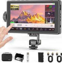 "Desview A5" kameros lauko monitorius 5,5 colio HD 1920 x 1080 IPS jutiklinis ekranas su 4K HDMI 2.0 kilpa ir išėjimu, 3D LUT vaizdo įrašo maksimizavimo fokusavimo pagalba HDR bangos forma, NP-F550 baterija ir apsauga nuo saulės