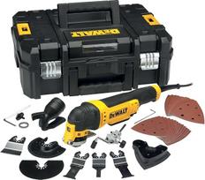 "Dewalt" 300 W generatorinis daugiafunkcinis įrankis DWE315KT (tolygiai reguliuojamas greitis, priedų keitimas be įrankio, LED lemputė, dulkių ištraukimas, 37 dalių priedų rinkinys, T-STAK dėžutė)