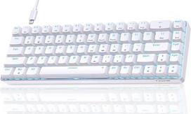 "Dierya" ×TMKB T68se žaidimų mechaninė klaviatūra, 60 % procentų klaviatūra su raudonu linijiniu jungikliu, itin kompaktiška mini 68 klavišų anti-ghosting, C tipo duomenų kabelis, amerikietiškas išdėstymas, skirta PC "Windows" žaidėjams rašytojams