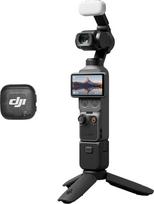 "DJI Osmo Pocket 4 Creative Combo", kišeninė vaizdo dienoraščio kamera, 1 colio CMOS ir 4K/240 kadrų per sekundę, 3 ašių stabilizavimas, 2 x priartinimas be nuostolių, 107GB integruota atmintis, mikrofonas 3 siųstuvas, užpildymo šviesa