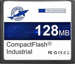 "Dogfish" 128MB didelio našumo pramoninė CF I tipo FAT16 kortelė, skirta pramoninei įrangai ir senoviniams skaitmeniniams fotoaparatams