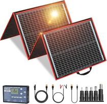 "Dokio" 150 W monokristalinių, nešiojamų, lanksčių sulankstomų saulės kolektorių rinkinys + saulės įkrovimo valdiklis ir PV kabelis (12 V akumuliatoriui)