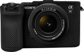 "Easy Hood A7CII" dėklas, specialios tekstūros fotoaparato dėklas "Sony Alpha 7CII/A7CR" DSLR fotoaparatui, silikoninis A7C2 fotoaparato dėklas, minkštas apsauginis dėklas, apsaugantis nuo įbrėžimų, plonas kūno odos apsauginis dėklas, juodas