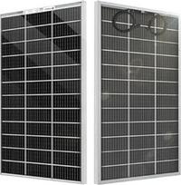 "ECO-WORTHY" dvipusė saulės baterija 120 W 18 V, monokristalinis saulės modulis 12 V akumuliatoriams, fotovoltinė, 12 V saulės baterija, idealiai tinka nameliams ant ratų, balkonų sistemoms, sodo nameliams, valtims