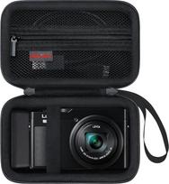 "Elonbo" dėklas "Panasonic LUMIX DC-TZ99E-K/ LX10/LX100/ZS60/ZS70/ZS80/ZS200/ZS100 4K skaitmeniniam fotoaparatui, Vlogging fotoaparatui Kompaktiškas kelioninis apsauginis dėklas, tinklelio formos krepšys, kuriame telpa akumuliatoriaus įkroviklis. Juoda