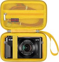 "Elonbo" dėklas, skirtas "Canon PowerShot G7 X Mark III" / "G7 X Mark II" / "G7X" skaitmeniniam fotoaparatui, "G7X Mark iii/ii 4K Vlogging Camera Travel Bag.Mesh Bag Fits Cable, Yellow