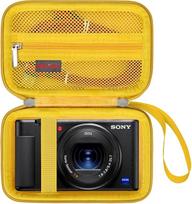 "Elonbo" dėklas "Sony ZV-1" ir ZV-1F bei ZV-1 II skaitmeniniam fotoaparatui, 4K vaizdo transliacijos fotoaparato kietasis kelionių saugojimo krepšys, tinklinis krepšys, kuriame telpa akumuliatoriaus įkroviklis atminties kortelė. Geltonas