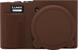 "Elonbo" silikoninis fotoaparato dėklas, skirtas "Panasonic" LUMIX ZS99 fotoaparatui, Lumix ZS99 skaitmeniniam fotoaparatui, minkštas guminis apsauginis dėklas su nuimamu objektyvo dangteliu Kavos spalvos