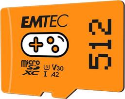 "Emtec Gaming" ECMSDM512GXCU3G 512GB MicroSD kortelė Įrašymas 95MB/s Skaitymas 100MB/s Oranžinė