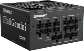 "ENERMAX PlatiGemini ATX 3.1 ir ATX12VO hibridinis maitinimo šaltinis 1200 W 80PLUS Platinum (visiškai modulinis, 12V-2x6, 60 % be ventiliatoriaus), įskaitant "WireView" GPU; EGN1200P