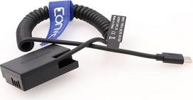 "Eonvic PD" USB C tipo adapterio "LP-E17" ir "DR-E18" manekeno baterijos adapterio spyruoklinis kabelis, skirtas "Canon EOS RP、77D、200D、200D II、750D、760D、800D、850D